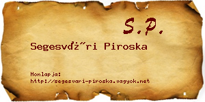 Segesvári Piroska névjegykártya