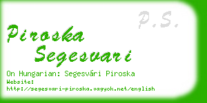 piroska segesvari business card