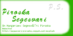 piroska segesvari business card